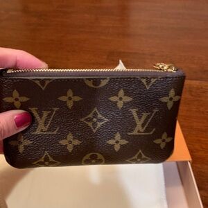 Louis Vuitton Brown and Tan Monogram little wallet,Clutch, key holder. Must have